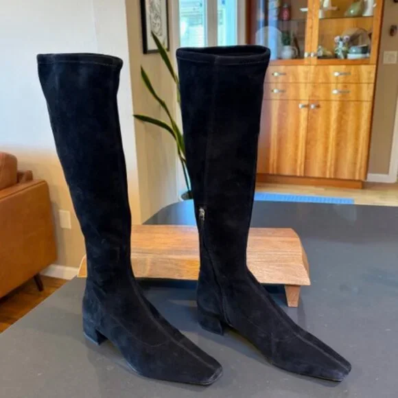 Raven Knee High Boot (Women) Stretch Suede Black Size 9 - Picture 5 of 12
